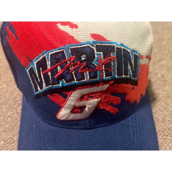 Vintage 90s Mark Martin 6 Nascar Valvoline Logo Athletic Splash Snapback Hat Cap - Picture 7 of 9